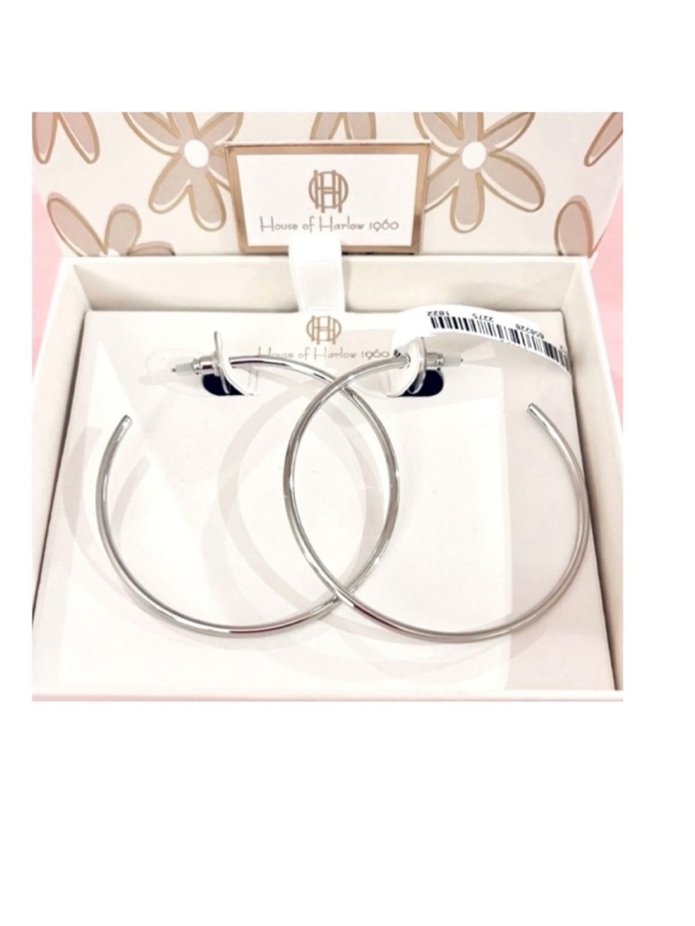 🆕- House of Harlow 1960- Polished Silver Hoop Earrings. New in Gift Box